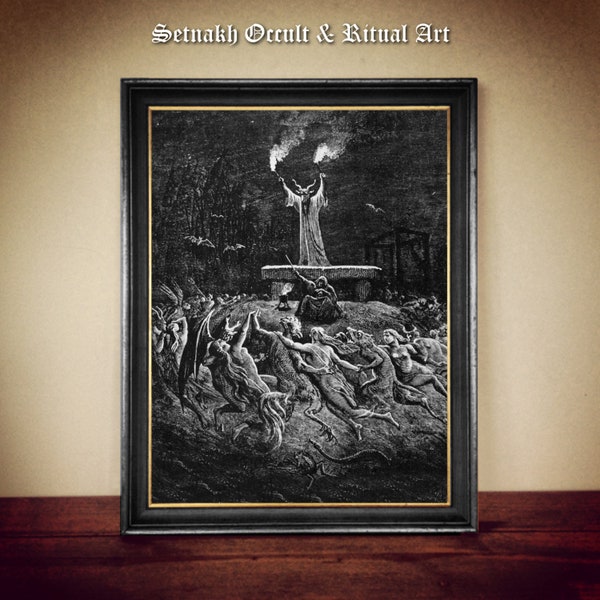 Sabbath by Gustave Dore, Sabbath print, occult print, occult poster, occult illustration, occult home decor, dark art, occult art  205