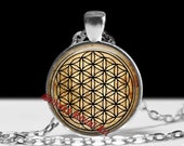 Flower of Life pendant, sacred geometry necklace, pagan pendant, nature symbol #94