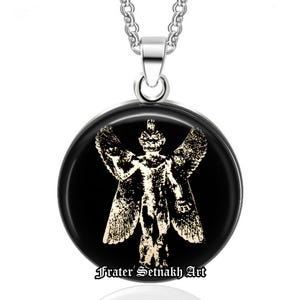 Pingente Pazuzu, colar do Demônio do Vento, amuleto portador de tempestades e secas, exorcista, demonologia babilônica, gafanhoto, colar oculto nº 79