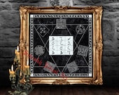 HOLY TABLE print, Dee and Edward Kelley's Great Table poster, Ceremonial Enochian Magick, Summoning Angels art, occult art #402