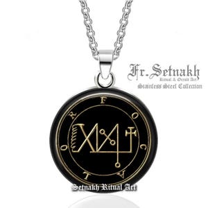 Focalor Seal Pendant, Goetia Sigil Necklace, Occult Amulet #104.41