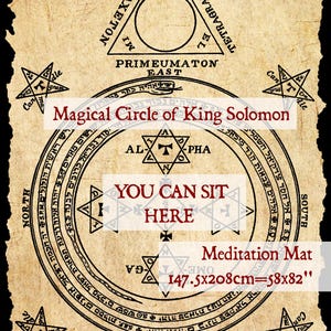 Lesser Key of Solomon - Meditation Mat with The Magickal Circle of King Solomon - Mystical & Ritual Mat for Summoning Demons - Ars Goetia