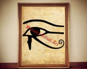 Eye of Horus print, egyptian illustration, sacred eye poster | occult print, antique rustic vintage home decor, altar 164