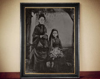 Vintage Victorian Mourning Print, Gothic Home Decor #VIC12