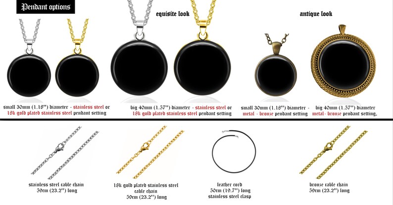 the different types of pendants are shown