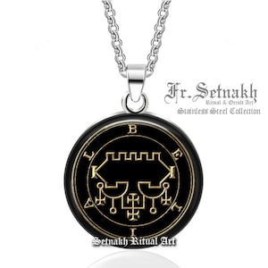 68 BELIAL demon seal pendant, Goetia sigil necklace, Lemegeton jewelry, Lesser Key, occult pentacle, summoning demons ritual amulet 104.68