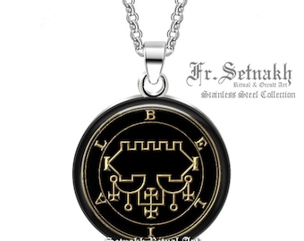 Belial Seal Pendant, Goetia Sigil Necklace, Occult Amulet 104.68