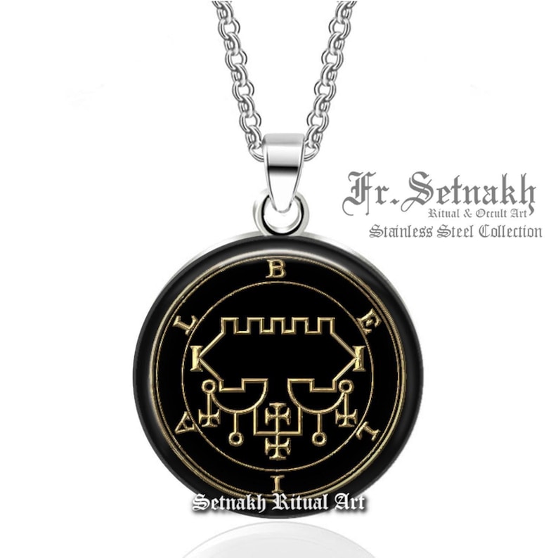 68 BELIAL demon seal pendant, Goetia sigil necklace, Lemegeton jewelry, Lesser Key, occult pentacle, summoning demons ritual amulet 104.68