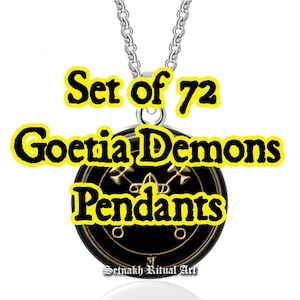 Collection set of 72 Goetia pendants with sigils of demons | King Solomon Magick, Lemegeton jewelry | ritual jewelry, esoteric necklace #104