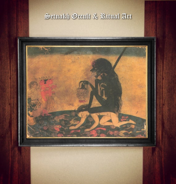 Goddess Kali Print: Vintage Hindu Wall Art on Antiqued Paper #HIND1