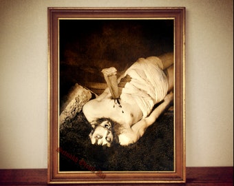 Antique Style Vampire Art Print, Gothic Home Decor #DM2