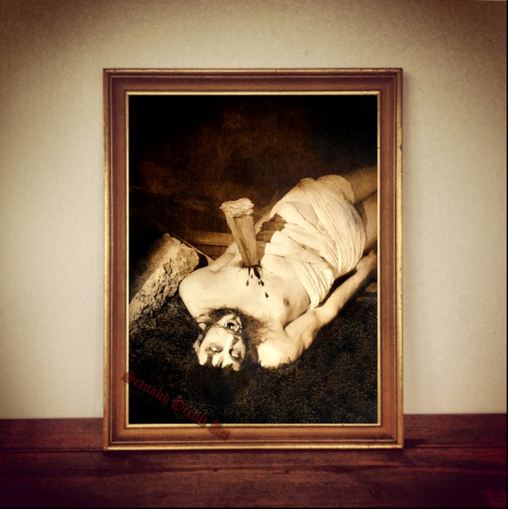 Antique Style Vampire Art Print, Gothic Home Decor #DM2