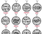 The Seals of the 72 Goetia Demons from the Lesser Key of Solomon (37-72), Lemegeton, Stainless Steel Pendant Necklace