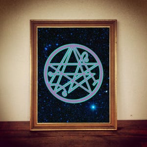 Necronomicon print, Sigil of Gateaway poster, Abdul Alhazred, Lovecraft art, occult, Cthulhu art #6