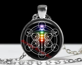 Metatron&#39;s Cube pendant, sacred geometry jewelry, harmony symbol necklace, a holy glyph amulet #100