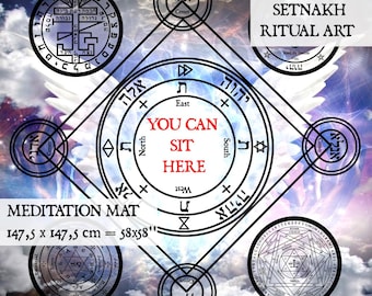 Meditationsmatte für Solomon Magick Einsätze | Planetare Siegel, 44 Solomon Pentacles Größerer Schlüssel von Solomon dem König, Goetia