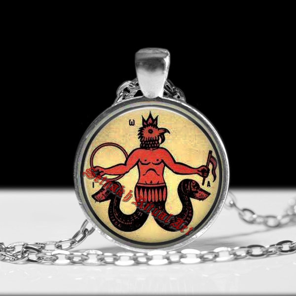 Abraxas pendant, gnostic jewelry, gnostic pendant, gnostic necklace, abraxas jewelry, magic talisman, abraxas seal, templars, gnosis #209