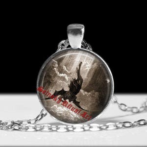 Lucifer the Fallen Angel by Dore Gustav pendant, Lucifer amulet, Luciferian, satanic jewelry, occult necklace #34