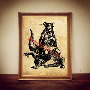 2 Agares demon seal print, Goetia sigil poster, Lemegeton demon art, The Lesser Key, occult pentacle, ritual, summoning demons canvas #104.2