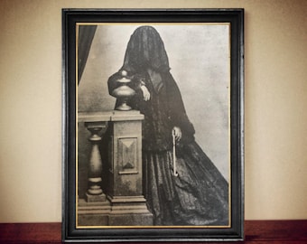 Grief Print, Victorian Memento Mori Art, Occult Home Decor #VIC9