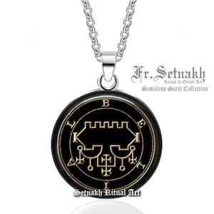 68 BELIAL demon seal pendant, Goetia sigil necklace, Lemegeton jewelry, Lesser Key, occult pentacle, summoning demons ritual amulet 104.68