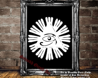 Ojo de la procedencia y estampado piramidal, símbolo Illumiinati, grabado antiguo, masones, ilustración esotérica, #MS2