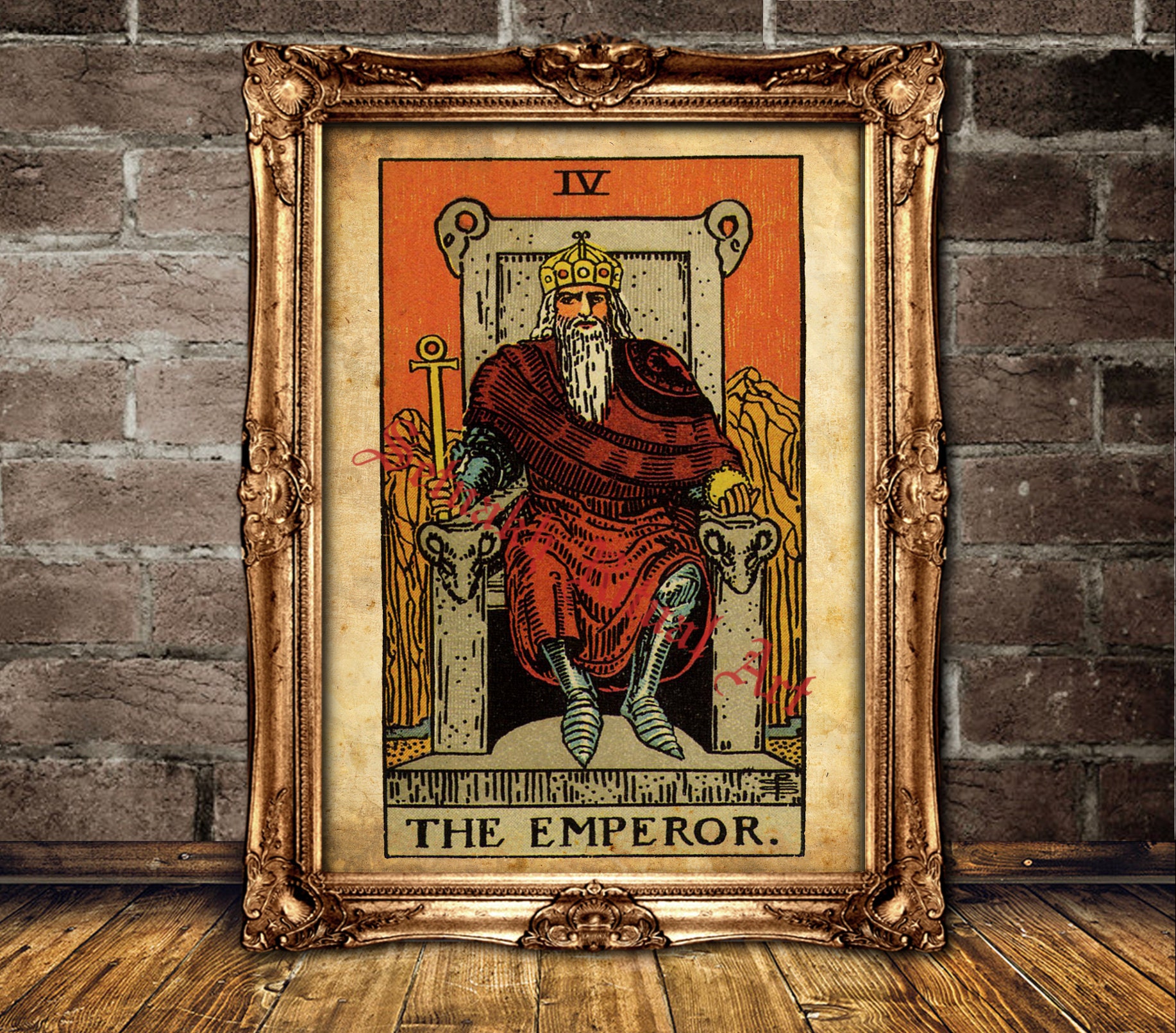 The Emperor Tarot Card Print Authority Establishment Etsy