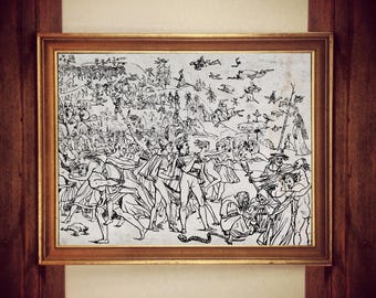 Lámina del aquelarre, Arte oculto oscuro, Decoración esotérica para el hogar #W39