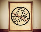 Necronomicon print, Sigil of Gateaway poster, Abdul Alhazred, Lovecraft art, occult, Cthulhu art #6