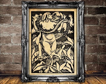 Lilith Witchy Art Print – Henry Chapront, Vintage Gothic Decor #DM18