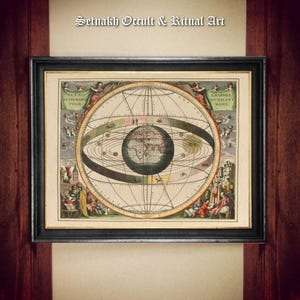 1660年の天体地図帳「Harmonia Macrocosmica...」、アンドレアス・セラリウス著、天文学印刷物、#CE5.2からのアンティークイラスト（プレート2）