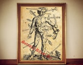 Wounds - anatomy of man Hannibal  | print illustration poster | occult antique vintage home decor |129