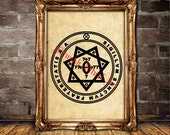 Babalon star print, Crowley art, Occult poster #465