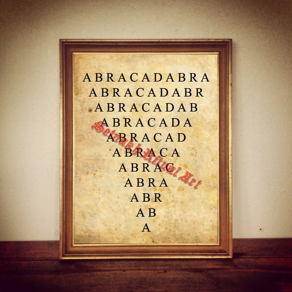 Abracadabra print, magic illustration, occult poster, magickal decor, mystic house, wall ornament, occultism, esoteric symbol #275