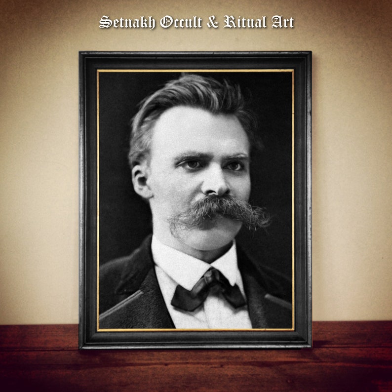 Friedrich Nietzsche Portrait Print, German Philosopher, Vintage Home Decor #PR6 image 2