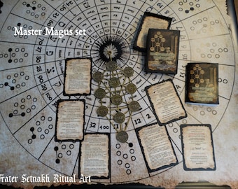 Sephirothic Tree of Life Altar Tools and Cards, Kabbalistic Art (Master Magus Set)