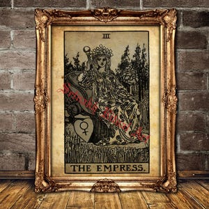 The Empress Tarot print, Femininity, beauty, nature, nurturing, abundance, Tarot card poster, occult art, wiccan magick #396.3