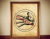 Agrippa Hand print, occult symbol, magic poster, esoteric art, magick, witchcraft, sorcery #312