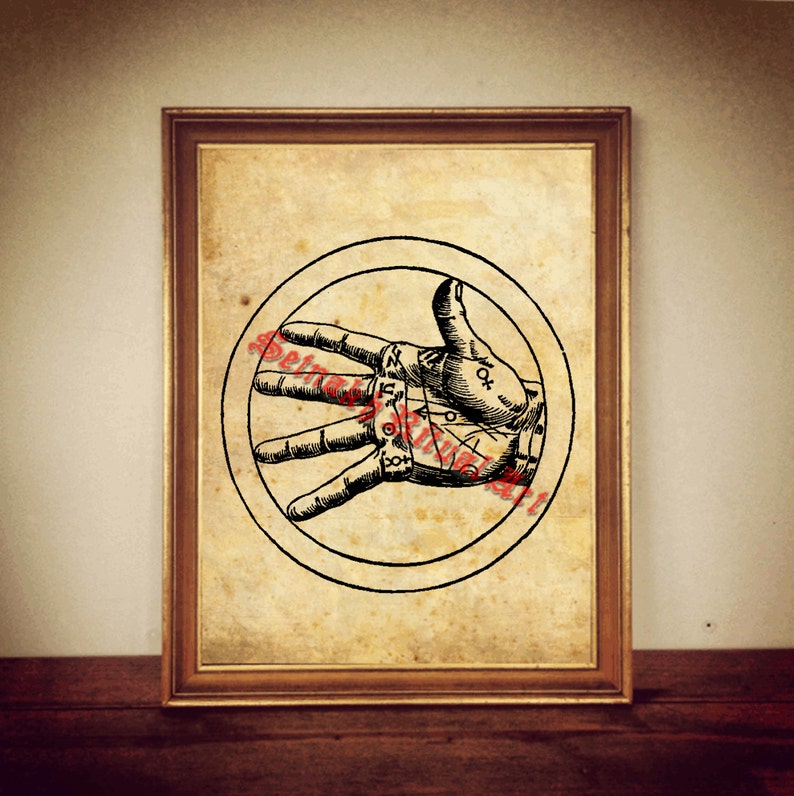 sorcery #312 witchcraft magic poster occult symbol magick esoteric art Agrippa Hand print