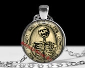 Memento Mori pendant, skull jewelry, occult necklace, magic pendant, magic jewelry, skeleton pendant, death reaper pendant 173