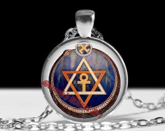Theosophische Gesellschaft, Esoterik Anhänger, Okkulte Esoterik Halskette, magischer Talisman #268