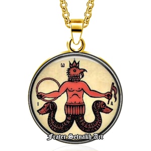 Abraxas pendant, Gnostic jewelry, Gnostic pendant, Esoteric necklace, Abraxas Jewelry, Magic talisman, Abraxas seal, Templars, Gnosis #209