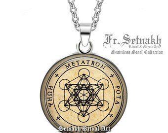 Metatron, der Erzengel der Ermächtigung, Metatron Siegel-Talisman, Engel-Schmuck, magischer Anhänger, Okkulte Kette #467.8