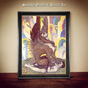 Lamia Vampire Print – Bolesław Biegas Gothic Surrealism, Handmade Paper or Canvas #DM37