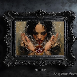 Dark Gothic Art Print – Vampire Woman, Eerie Home Decor #SV32