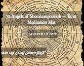 Meditation Mat with 72 Angels of Shemhamphorash and Tarot correspondences, for Angel Magick operations, Kabbalah, Qabala, Summoning Angels