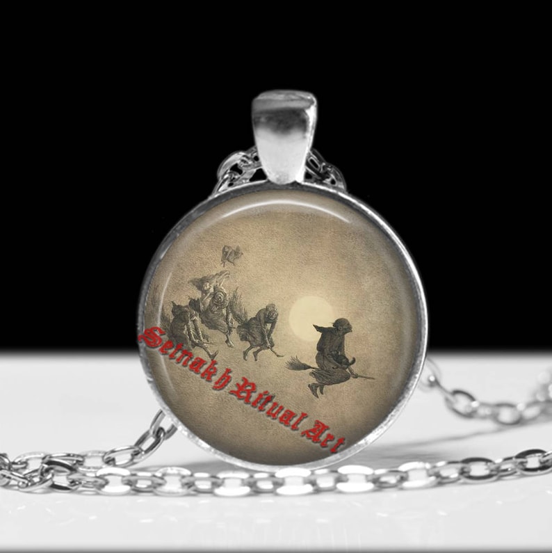 Witch pendant Witchcraft jewelry Gothic Jewellery Occult necklace #423