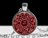 Seventh pentacle of Mars pendant, talisman against enemies, Goetia Solomon Seals, occult ritual necklace ceremonial magick amulet lamen #103