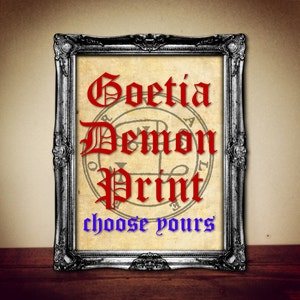 1 of 72 GOETIA DEMON SEAL print, Goetia sigil poster, Lemegeton demon art, Lesser Key, occult pentacle ritual, summoning demons canvas #104
