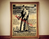 Death Doctor print, medieval print, medieval illustration, plague doctor poster | occult print, occult poster, rustic vintage home decor 170